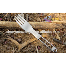 Popular Titanium Folding Fork, forquilha de titânio ao ar livre, garfo de mesa de titânio